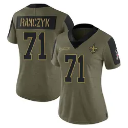 Women's Ryan Ramczyk New Orleans Saints 2021 Salute To Service Jersey - Olive Limited