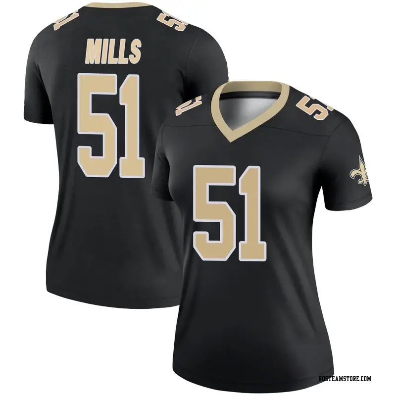 Women's Sam Mills New Orleans Saints Jersey - Black Legend