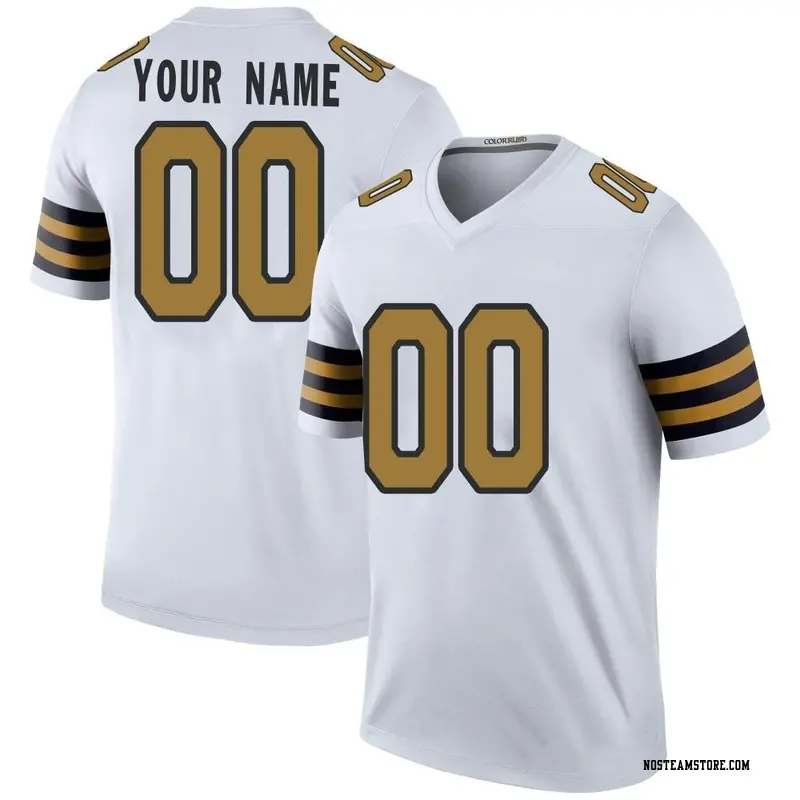 Youth Custom New Orleans Saints Color Rush Jersey - White Legend