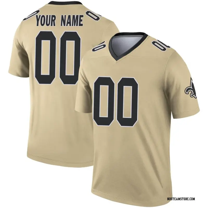 Youth Custom New Orleans Saints Inverted Jersey - Gold Legend